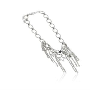 Silver Star Fringe Chain Necklace - Women Jewelry